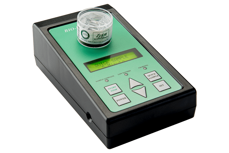 A particle counter used for air sample testing and mold testing