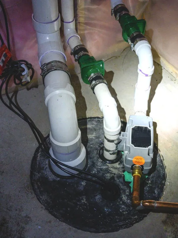 Completed radon mitigation system in a Jacksonville, FL home